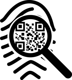 Qr Code Scanning On A Fingerprint Line Tracing Svg Vector, Free Vectors File